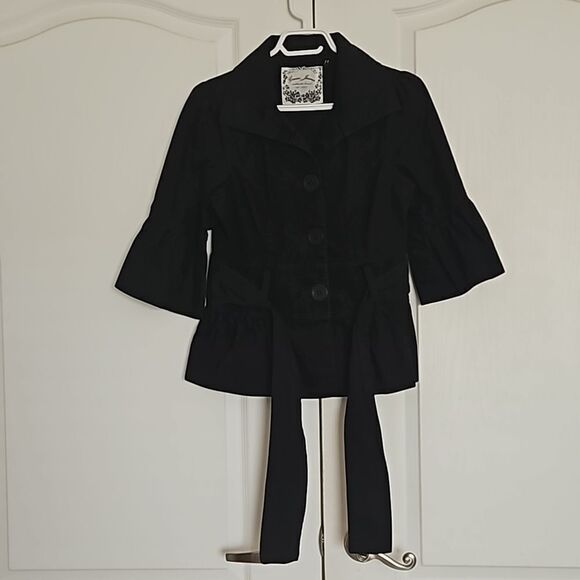 Guess Women's Cotton Blazer With Bell Sleeves Medium Black - Picture 2 of 16